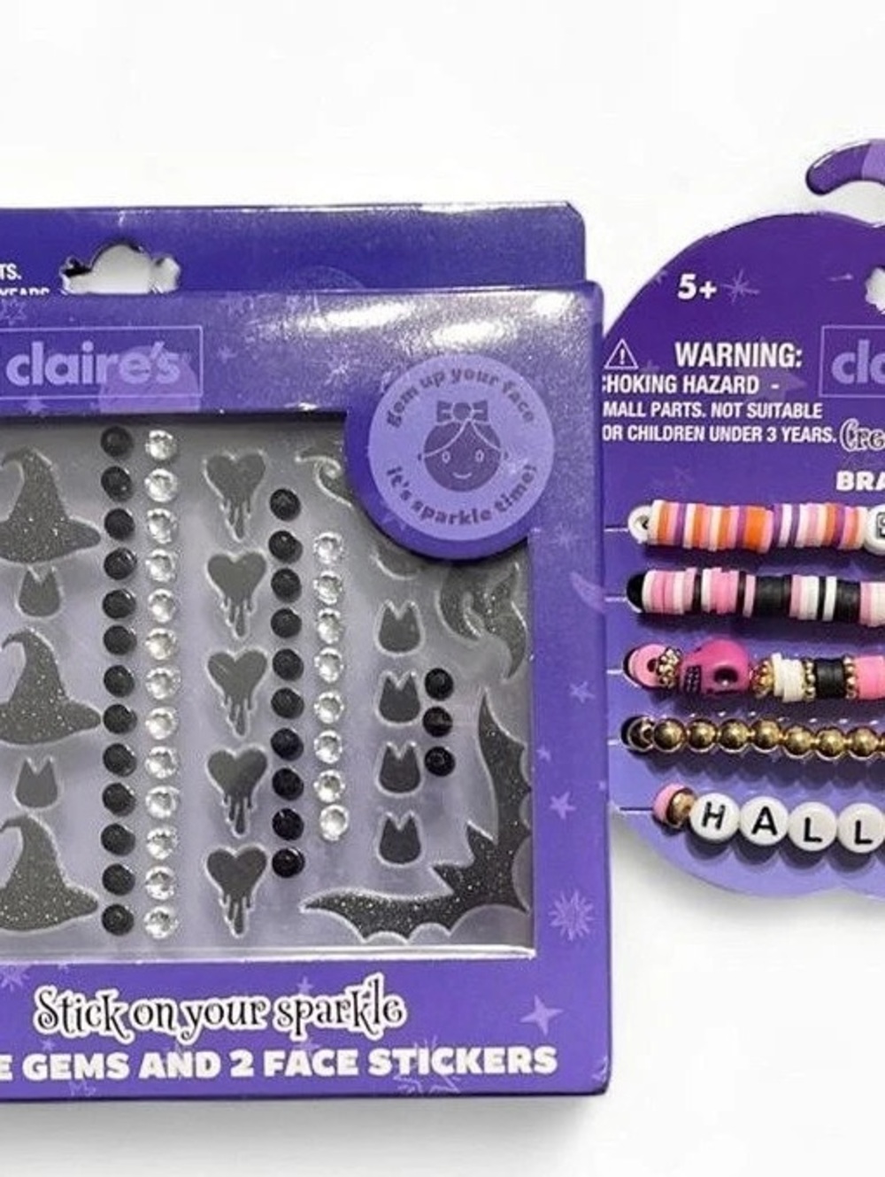 Claire's Creep It Chic Bracelets & Stick On Your Sparkle Face Gems Bundle